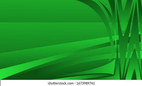 Green Background with a Combination of Lines and Shapes