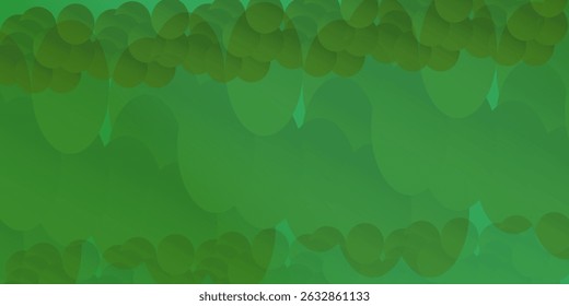 Green Background with a Combination of Lines and Shapes