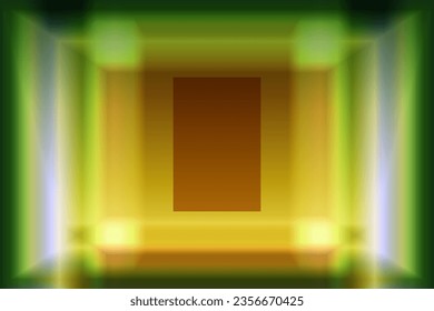 
Green background concept, green podium with line neon light on green room, blurry style showroom on light shine. Vector illustration eps 10