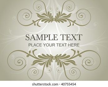 green background with creative floral frame