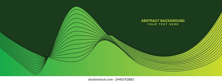 green Background creative wave lines design, Vector illustration