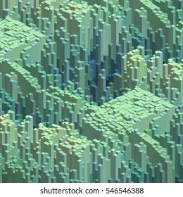 Green background with cubes. Vector eps 10 