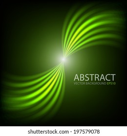 Green background curve line dark blue beam lighting for text and message design