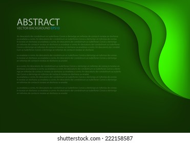 Green background curve line on space shadow overlap and dimension modern texture pattern for text and message website design