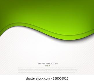 Green background curve line on white space shadow overlap and dimension modern texture pattern for text and message website design