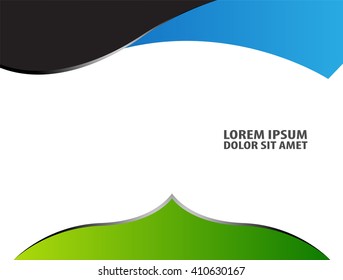 Green background curve line on black background space shadow overlap and dimension modern texture pattern for text and message website design
