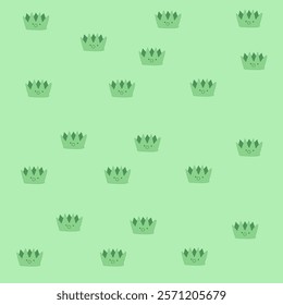 green background with cute leaf design of crown shape