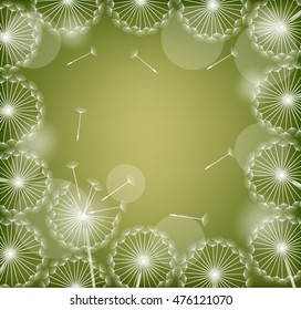 green background with dandelions