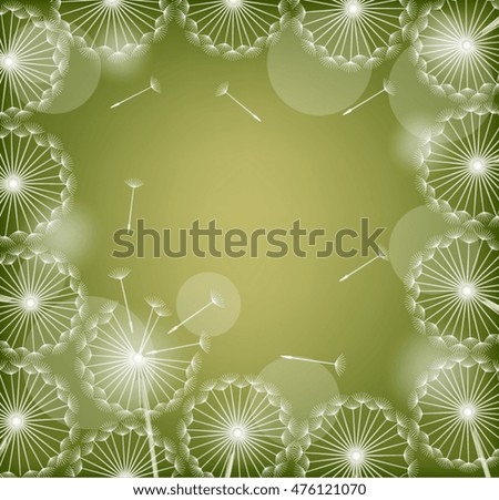 green background with dandelions