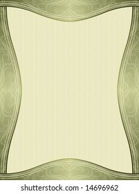 green background with decorative ornaments, vector illustration
