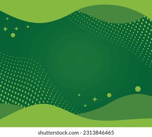 Green background design with circular dot gradient. Horizontal vector template for banners, invitations, vouchers, certificates, and websites
