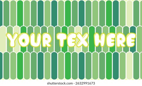 Green background design with rounded vertical stripe pattern and text space. Suitable for banners, posters, and social media with a fresh or eco-friendly theme