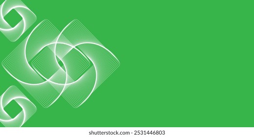 Green background design with white diagonal line pattern. Vector white horizontal template for business banner, formal invitation background, luxury.