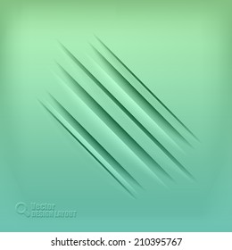 Green background with diagonal shadows. Vector elements.