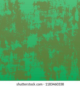 Green background with distressed paint. Vector texture