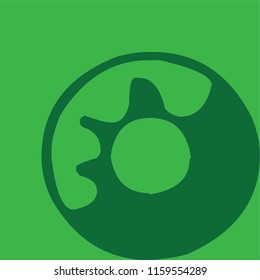 Green background with donut silhouette