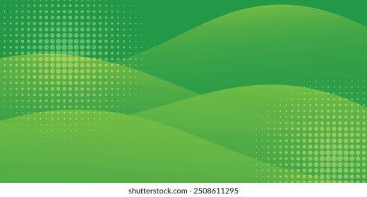 Fondo verde con líneas curvas dinámicas Elemento de Diseño gráfico elegante. Vector