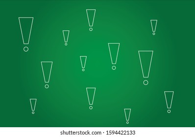 Green Background And Exclamation Mark Vector