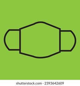 Green background face mask icon or symbol vector design - Shutterstock ID 2393642609