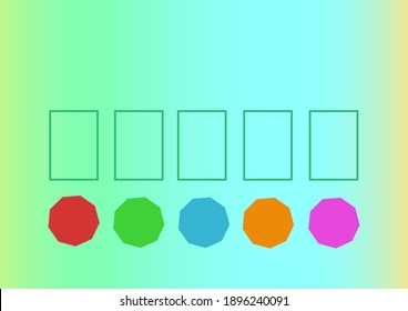 green background with five of polygon wheel design. Element of chart, diagram, slide templates.