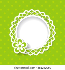 green background with a floral frame