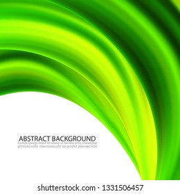 
Green background of the flow of abstract waves.
