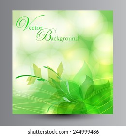Green background with a flower