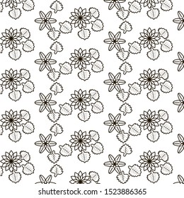 Green background with flowers, black and white. Background for project, presentation, business, illustration, site, screensaver