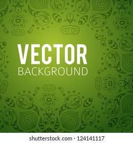 Green background with flowers and with space for your text