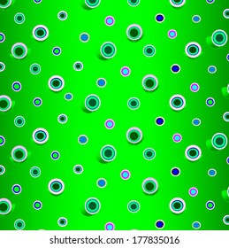Green background with flowers. Vector illustration. 