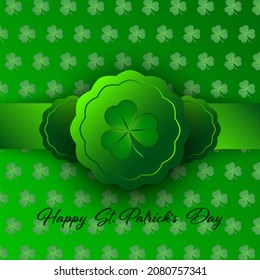 Green background frame design with leaves for Patrick's Day, invitation