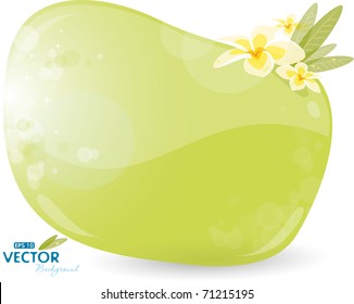 Green background with frangipani, eps-10