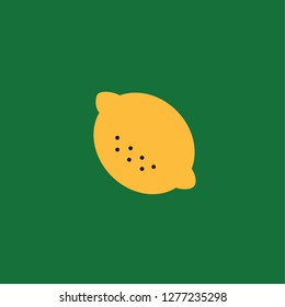 green background free lemon icon. Lemon logo for recipes.