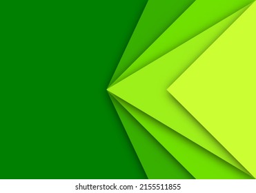 Green Background Geometric Overlap Layer Paper Cut on Dark with Space Design