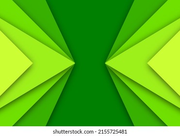 Green Background Geometric Overlap Layer Paper Cut on Dark with Space Design