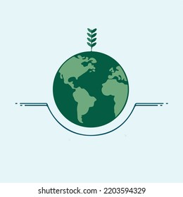 Green background with global icon. and with eps 10