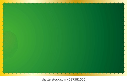 Green background with gold edge line.