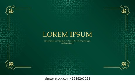 green background with a green background and a gold pattern