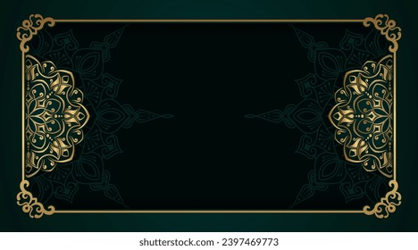 Green background with golden mandala