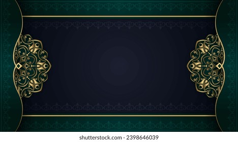 Green background  with golden mandala