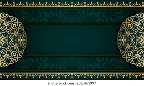 Green background with golden mandala