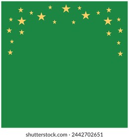 green background with golden stars, vector illustration, eps 10. Abstract illustration of simple icon in flat style. Element demographic template with a religious theme