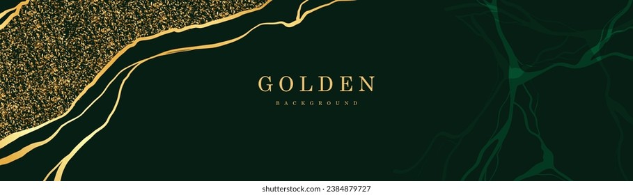 Green background with golden texture, fashionable printable texture. Luxurious Design. Modern Vector art Design.