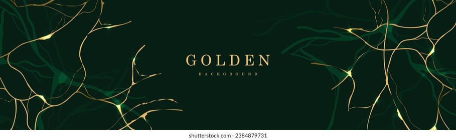 Green background with golden texture, fashionable printable texture. Luxurious Design. Modern Vector art Design.