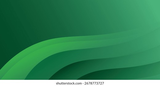 A green background with a gradient style. The background features varying shades of green with a smooth texture and curved lines. Business style background, professional geometric background.