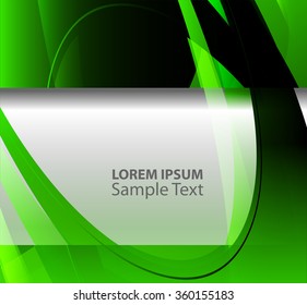 Green background graphic curve line for text and message modern web design