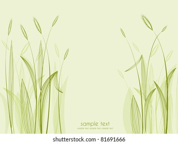 green background with grass, vector illustration
