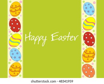 green background greeting card for easter day