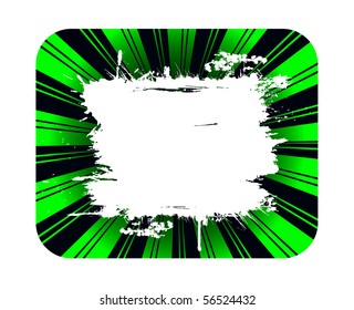 Green background and grunge white banner for copy