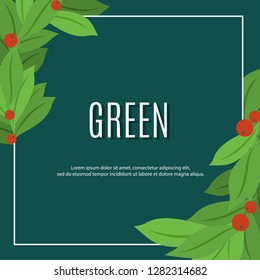 Green background. happiness moment. Vector illustration.